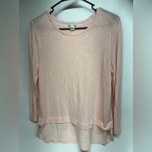 J. Crew Women's Light Pink Long Sleeve Top